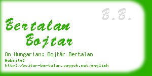 bertalan bojtar business card