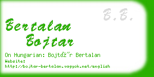 bertalan bojtar business card